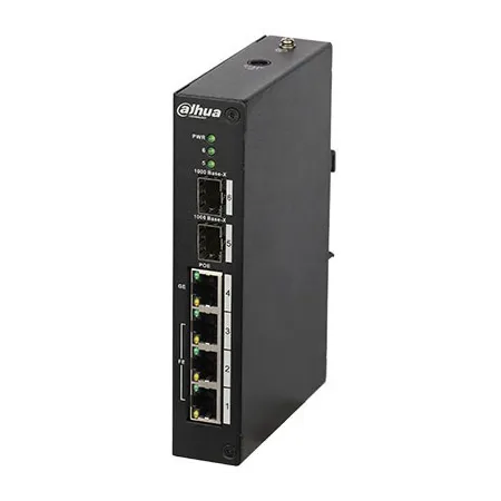 Switch Rango Temp Extendida PoE 3 puertos 10/100 + 1 puerto Gigabit + 2SFP 96W 802.3at Manejable Layer2