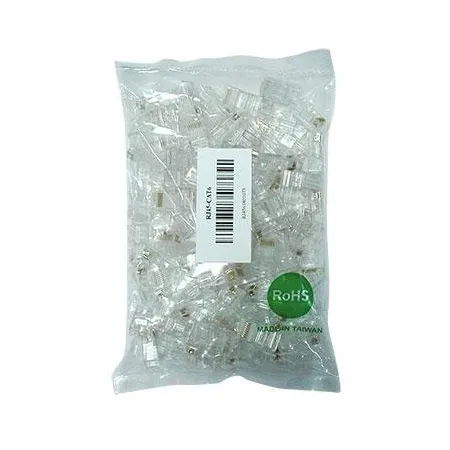 Conector RJ45 CAT.6 Transparente en Bolsa 100 unidades