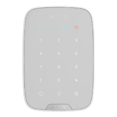 Ajax KeyPad Plus. Teclado táctil con lector inalámbrico. Color blanco