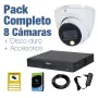 PACK VIGILANCIA COMPLETO: 8 Cámaras domo 4K + Disco Duro 1TB y Accesorios