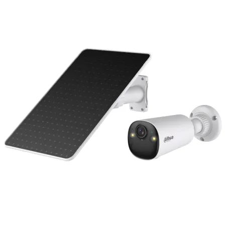 Tubular IP H265 4M Iluminación Dual LED20m/IR15m 2.1mm IP66 PIR MIC/Altavoz WiFi AI con batería + Panel Solar