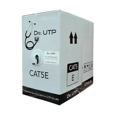 Bobina 305mts Cable UTP CAT5e para exteriores 0.50mm Cubierta PE Negra