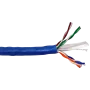 Bobina 305mts Cable UTP CAT6 0.53mm Cobre sin Oxigeno CE CPR Eca. Cubierta LSZH Azul