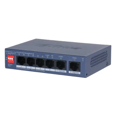 Switch PoE 4 puertos 10/100 + 2RJ45 Uplink Gigabit 36W Gestionable en Cloud Layer2