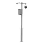Báculo desmontable de 3,5m de altura en acero galvanizado de color gris con soporte para cámara y speed dome