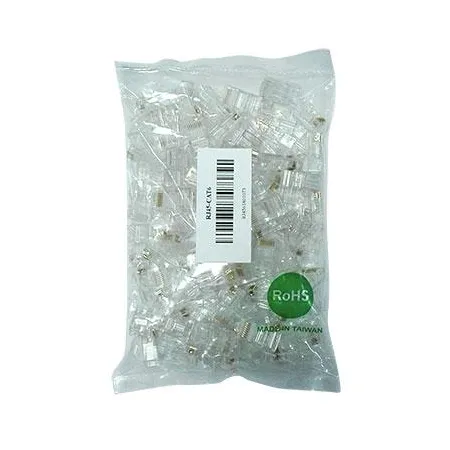 Conector RJ45 CAT.6 Transparente en Bolsa 100 unidades