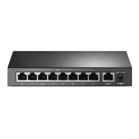 Switch 9 puertos a 10/100 Mbps con PoE+ de 8 puertos