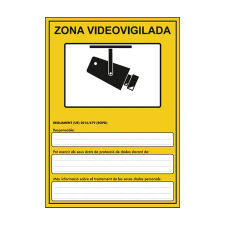 Placa para RGPD en PVC Genérica CAT Tamaño A5