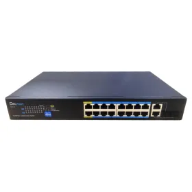 Switch PoE 16 puertos 10/100 + 2 Combo Gigabit 200W No_Gestionable