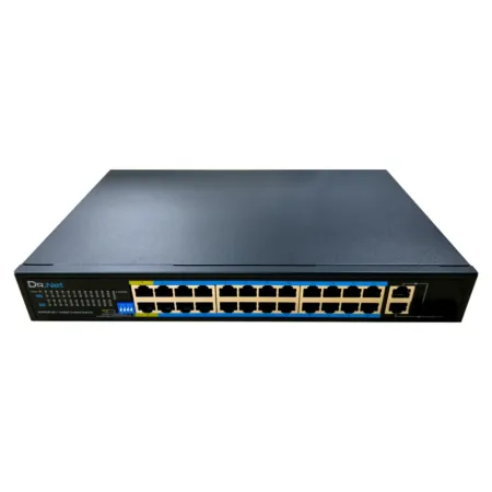 Switch PoE 24 puertos 10/100 + 2 Combo Gigabit 360W No-Gestionable