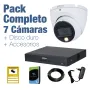 PACK VIGILANCIA COMPLETO: 7 Cámaras domo 1080p + Disco Duro 1TB y Accesorios