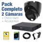 PACK VIGILANCIA COMPLETO: 2 Cámaras domo 1080p + Disco Duro 1TB y Accesorios