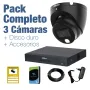 PACK VIGILANCIA COMPLETO: 3 Cámaras domo 1080p + Disco Duro 1TB y Accesorios