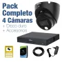 PACK VIGILANCIA COMPLETO: 4 Cámaras domo 1080p + Disco Duro 1TB y Accesorios
