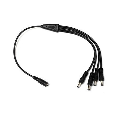 Cable para distribución de Alimentación DC JACK 1 entrada Hembra a 4 salidas Macho