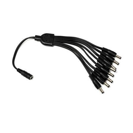 Cable para distribución de Alimentación DC JACK 1 entrada Hembra a 8 salidas Macho
