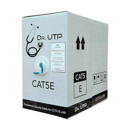 Bobina 305mts Cable UTP CAT5e 0.50mm CPR Cubierta PVC Azul