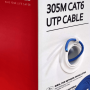 Bobina 305mts Cable UTP CAT6 0.53mm Cobre sin Oxigeno CE CPR Eca. Cubierta LSZH Azul