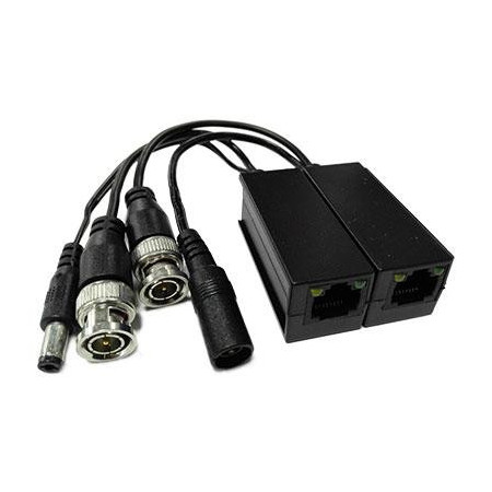 Kit Conversor UTP Vídeo+Alimentación para HDCVI/TVI/AHD hasta 4MP Apilable con RJ45 (2 uds)