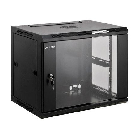 Armario Rack Mural 19" 9U 600x450 + Bandeja + Regleta Aluminio 6 Tomas + Ventilador