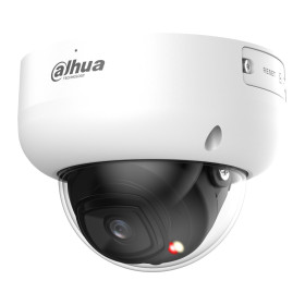 Domo IP H265 4M WDR140dB Iluminación Dual LED50m/IR50m 2.8mm IK10 IP67 ePoE SD AUDIO MIC E/S AI