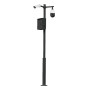 Báculo desmontable de 4,5m de altura en acero galvanizado de color negro con soporte para cámara y speed dome
