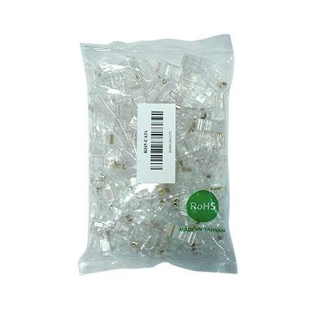 Conector RJ45 CAT.6 Transparente en Bolsa 100 unidades