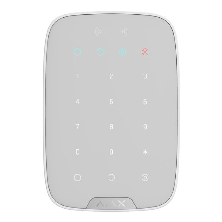 Ajax KeyPad Plus Jeweller. Teclado táctil con lector inalámbrico. Color blanco