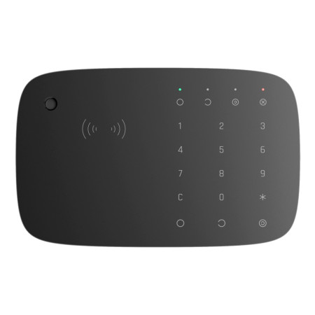 Ajax KeyPad Combi. Teclado táctil inalámbrico con sirena compatible con tarjetas y mandos cifrados. Color negro