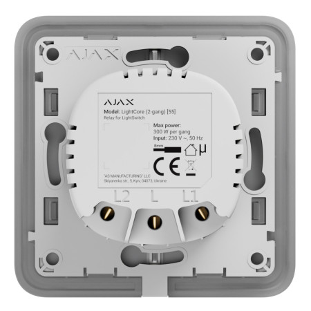 Ajax LightSwitch LightCore 2-gang Jeweller. Interruptor Doble