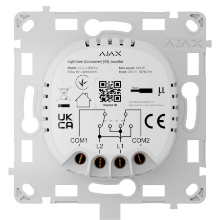 Ajax LightSwitch LightCore Crossover Jeweller. Interruptor de cruce