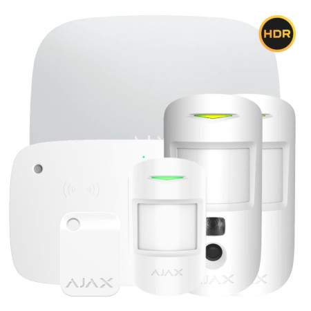 Kit Ajax blanco. Hub2 4G + 2MotionCam HDR PHOD + MotionProtect + KeyPadCombi + Tag