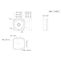 Caja conexiones impermeable cuadrada con anclaje circular en 4 puntos para IPC-MFW5241T2-E3-ASE-B. Color Negro