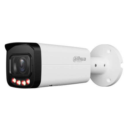Tubular IP 4M H265 FULL COLOR WDR Iluminación Dual LED60m/IR60m 2.7-13.5mm IP67 PoE AUDIO MIC E/S AI