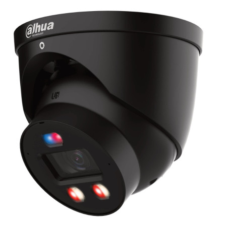 MiniDomo IP WizColor TiOC PRO H265 8M WDR Iluminación Dual LED30m/IR30m 2.8mm IP67 PoE MIC/Altavoz AUDIO E/S AI Color Negro
