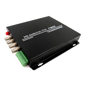 Kit Transmisor/Receptor de Fibra Optica SM/MM conector FC/ST para 4ch TVI/CVI/AHD 1080P 1ch F.O. 5Vcc 2A