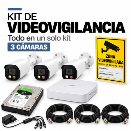 Kit de videovigilancia de 3 camaras