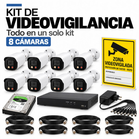 Kit de videovigilancia de 8 camaras
