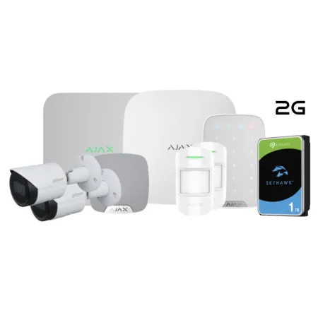 Kit Ajax-Dahua compuesto por: 1 Hub 2 2G + 1 KeyPad + 2 MotionProtect + 1 HomeSiren + 1 NVR 8ch Ajax + 2 Cámaras Dahua Tubulare